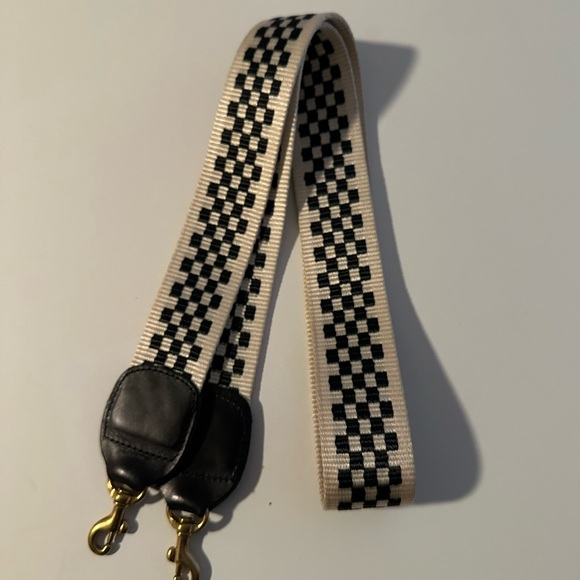 Clare V Checkered Black and White Crossbody Strap - Picture 1 of 3